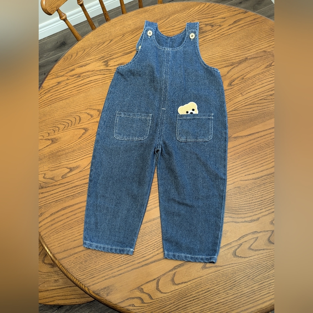 Blue Denim Kids Overalls Size 3-4 Years. Toddler Clothes. Jumper. Dungarees. EUC